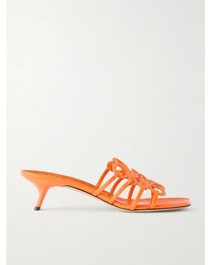 Loewe Paula's Ibiza 45 Petal Anagram Leather Sandals - Orange