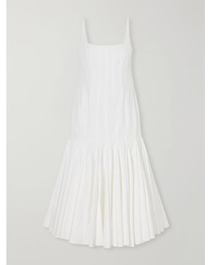 Jacquemus La Robe Pleated Cotton-Poplin Midi Dress - White