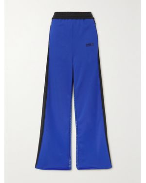 Moncler Genius Adidas Originals Shell-Trimmed Two-Tone Jersey Wide-Leg Track Pants - Blue