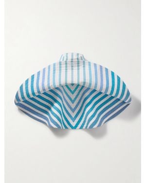Marrakshi Life Pamela Striped Cotton-Blend Hat - Blue
