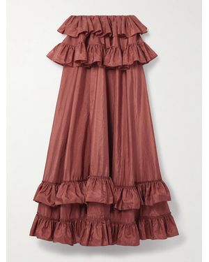 Chloé Ruffled Tiered Silk-Taffeta Maxi Skirt