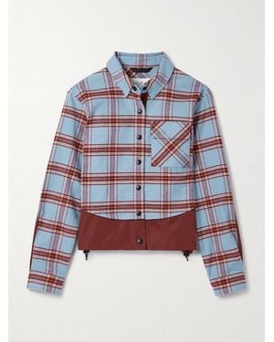 Aztech Mountain Loge Peak Shell-Trimmed Checked Cotton-Flannel Shirt - Blue