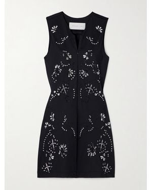 Conner Ives Minikleid Aus Recyceltem Jersey Mit Kristallen - Schwarz