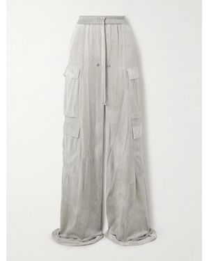 Rick Owens Cargohose Mit Weitem Bein Aus Samt Mit Shell-Besatz - Weiß