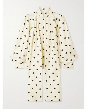 Patou Schluppenbluse Aus Seiden-Twill Mit Polka-Dots - Natur