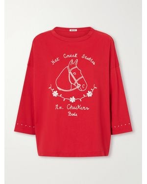 Bode Stables Embroidered Cotton-Jersey T-Shirt