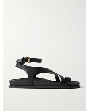 A.Emery Jalen Slim Leather Sandals - Black
