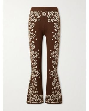 FARM Rio Pantalon Évasé En Mailles Jacquard - Neutre