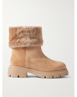 Stuart Weitzman Hudson Shearling Ankle Boots - Natural