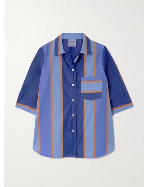 Thierry Colson Zouk Striped Cotton-Poplin Shirt - Blue
