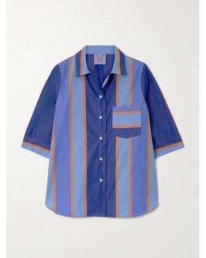Thierry Colson Chemise En Popeline De Coton À Rayures Zouk - Bleu
