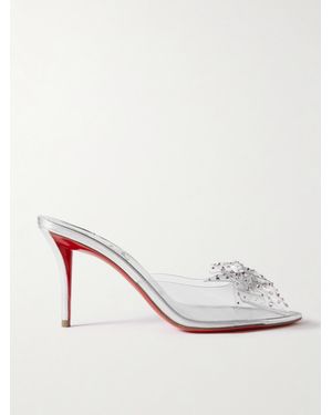 Christian Louboutin Aqua Strass 80 Mules Aus Pvc Mit Kristallen - Weiß