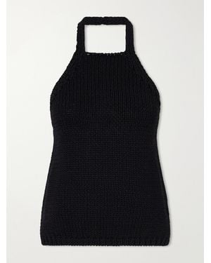 Rohe Knitted Cotton Halterneck Top - Black
