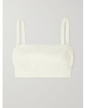 Emilia Wickstead Fabiola Cropped Denim Top - White