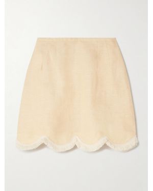 Posse Essie Fringed Linen Mini Skirt - Natural