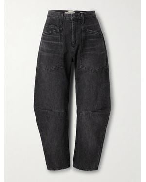 Nili Lotan Shon Halbhohe Barrel-Jeans - Blau