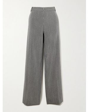 Tibi Wool Straight-Leg Pants - Gray