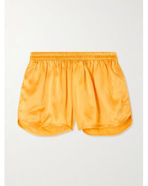 Christopher Esber Jason Silk-Satin Shorts - Gelb