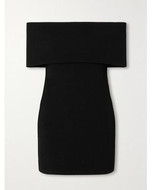 Esse Studios Omnia Off-The-Shoulder Stretch-Knit Mini Dress - Black