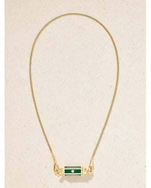 Marie Lichtenberg Baby Locket Kette Aus 18 Karat Mit Malachit Und Diamanten - Natur