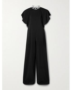 Stella McCartney Crystal-Embellished Crepe Jumpsuit - Black