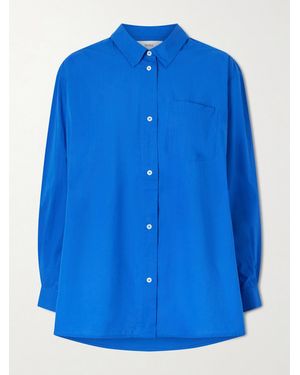 SKALL Edgard Organic Cotton-Poplin Shirt - Blue