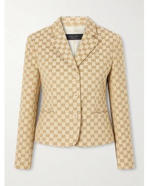 Gucci Gg Supreme Canvas-Jacquard Jacket - Natural