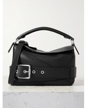 Loewe Puzzle Biker Small Belted Leather Tote - Black