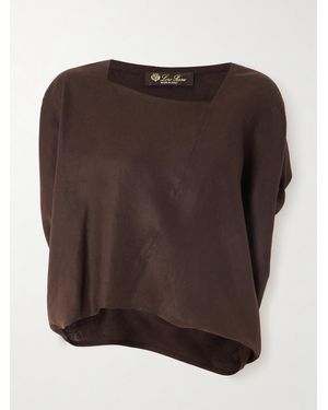 Loro Piana Gaia Asymmetric Linen Blouse - Brown
