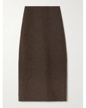 Blazé Milano Sussex Wool-Blend Midi Skirt - Brown