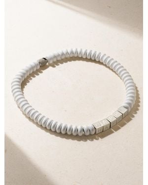 Lauren Rubinski Happy Sterling, Enamel And Bead Necklace - Natural