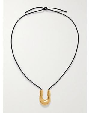 AGMES Wishbone Kordelkette Mit Detail Aus-Vermeil - Natur