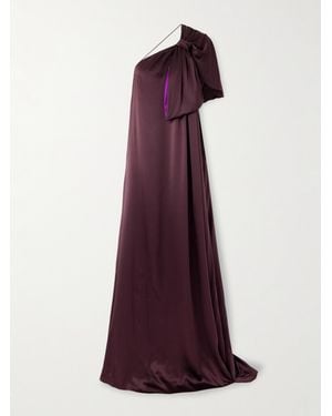 ROKSANDA Aeris Draped One-Shoulder Silk-Satin Gown - Purple