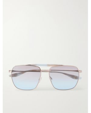 Barton Perreira Bhanot Aviator-Style-Tone Sunglasses - Metallic