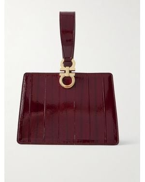 Ferragamo Pochette En Cuir Verni - Rouge