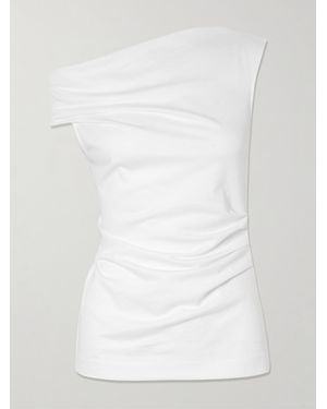 Dries Van Noten Henray Off-The-Shoulder Draped Cotton-Jersey Top - White