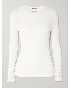 JW Anderson Ribbed Modal-Jersey T-Shirt - White