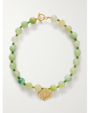 YSSO Daphne-Plated Jade Necklace - Green