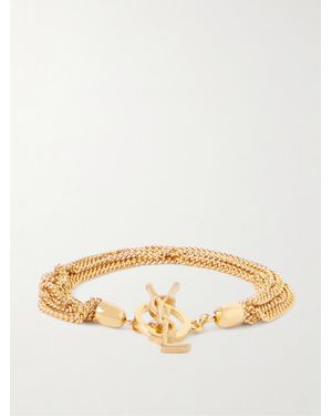 Saint Laurent Cassandre-Tone Bracelet - Natural