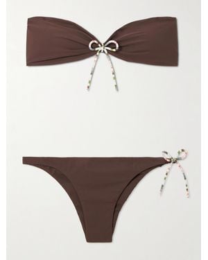 Faithfull the Brand Bandol Recycled Bandeau Bikini - Brown