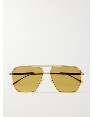 Bottega Veneta Aviator-Style-Tone Sunglasses - Yellow