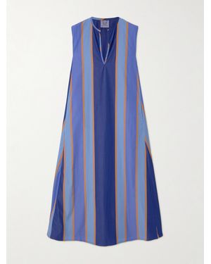 Thierry Colson Apolonia Striped Cotton-Poplin Maxi Dress - Blue