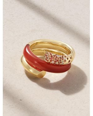 Tabayer Oera Coil Ring Aus 18 Karat Mit Mehreren Steinen - Rot