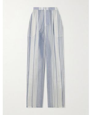 Admona Nur Hose Mit Geradem Bein Aus Gestreifter Gaze - Weiß