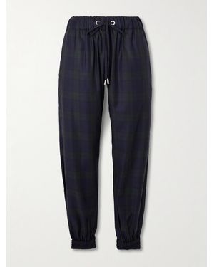 Sa Su Phi Vale Checked Wool Joggers - Blue