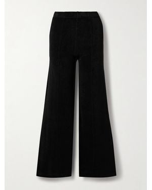 Suzie Kondi Megalo Cotton-Blend Terry Wide-Leg Track Pants - Black