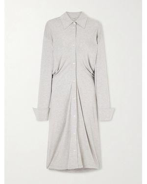 TOTEME Slouch Draped Jersey Midi Dress - White