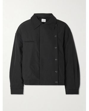 Deiji Studios Lapel Padded Tencel And Cotton-Blend Jacket - Black