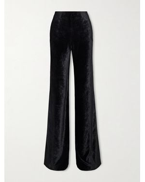 Galvan London Winter Sun Hose Mit Weitem Bein Aus Samt - Schwarz