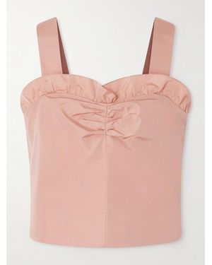 Chloé Cropped Ruffled Taffeta Top - Pink